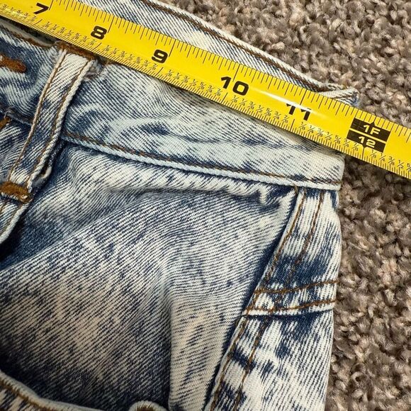 Vintage Sports Fever Acid Wash Bow Zipper Denim Jeans XS/24” - Picture 6 of 8